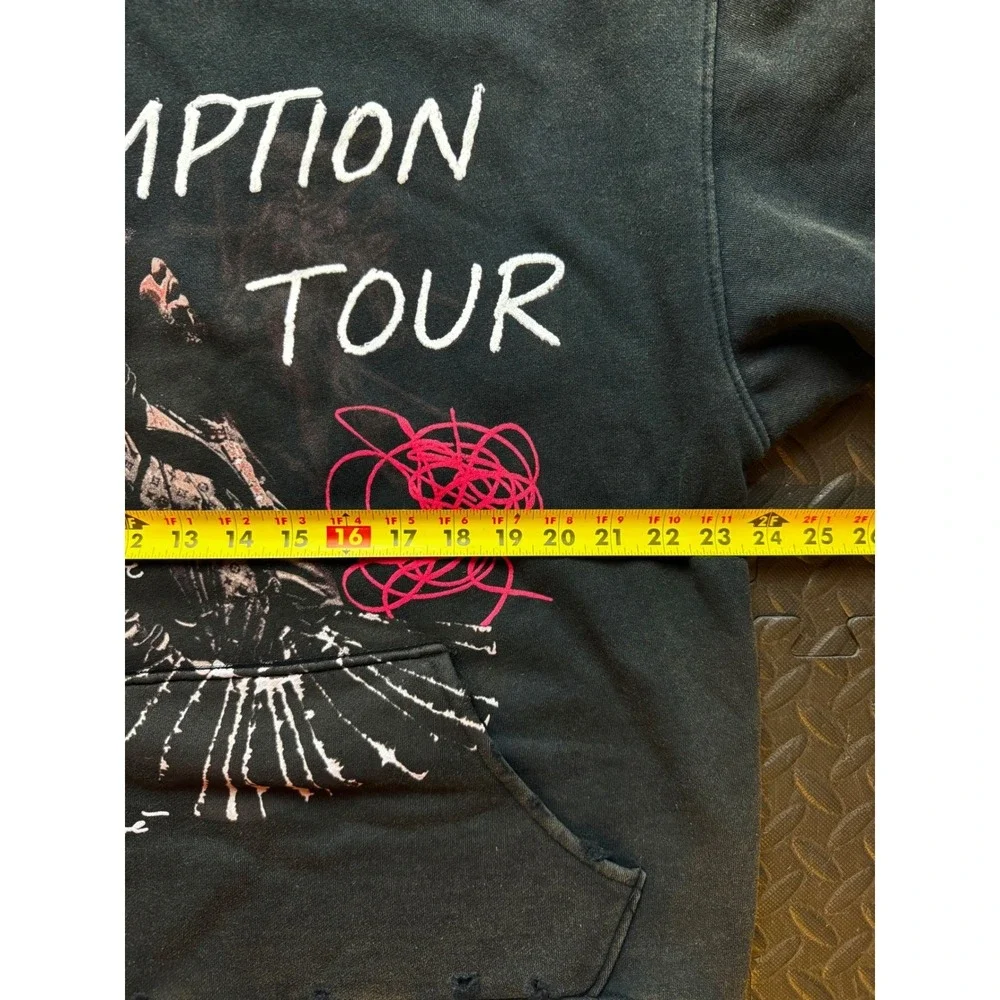 Rod Wave Redemption Tour Hoodie Washed Black Graphic Merch Mens Medium